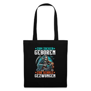 Né pour jouer Forcé d’aller à l’école Grim Reaper - Sac en tissu - noir - Devant