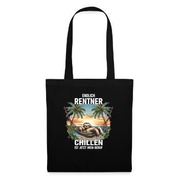 "Finally Pensioner" Chilling Sloth - Tote Bag - black - Front