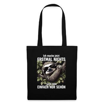 Humour de bureau Lève-tard Paresseux - Sac en tissu - noir - Devant