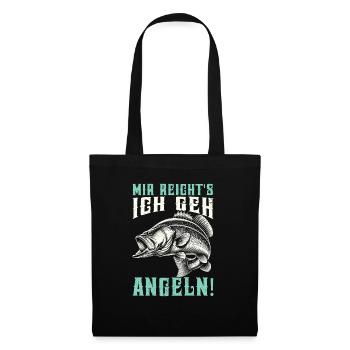 Pêcheur Canne à pêche Drôle Pêcheur Hobby Pêcheur - Sac en tissu - noir - Devant