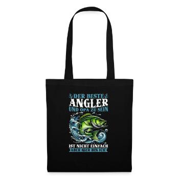 Pêcheur Canne à pêche Drôle Pêcheur Hobby Pêcheur - Sac en tissu - noir - Devant