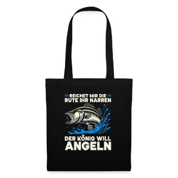 Pêcheur Canne à pêche Drôle Pêcheur Hobby Pêcheur - Sac en tissu - noir - Devant