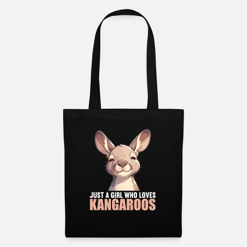 Kängurus Känguru - Stoffbeutel - Schwarz