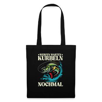 Pêcheur Canne à pêche Drôle Pêcheur Hobby Pêcheur - Sac en tissu - noir - Devant