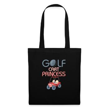 Golf Cart Princess Woman Girl Golfer - Stoffbeutel - Schwarz - Vorne