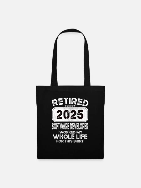 Retired Software developer 2025 - Stoffbeutel - Schwarz
