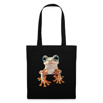 Frosch - Stoffbeutel - Schwarz - Vorne