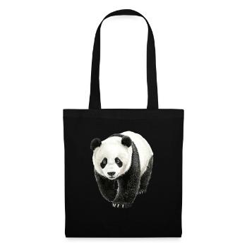 Panda - Stoffbeutel - Schwarz - Vorne