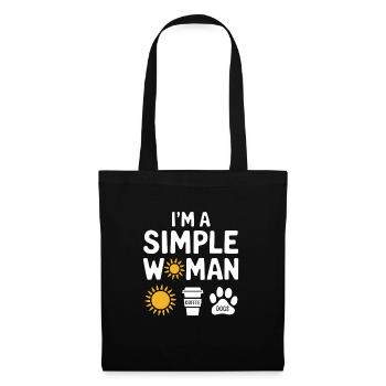 I`m a simple woman like sunshine dogs & coffee - Stoffbeutel - Schwarz - Vorne