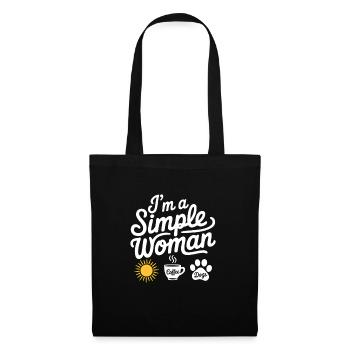 Je suis une femme simple comme les chiens de soleil et le café - Sac en tissu - noir - Devant
