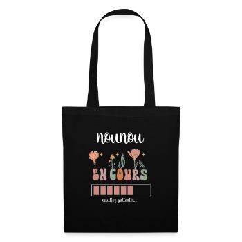Nanny in progress boho bohemian flowers nanny gift - Tote Bag - black - Front