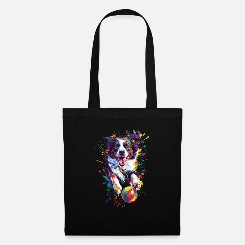 Border Collie - Stoffbeutel - Schwarz