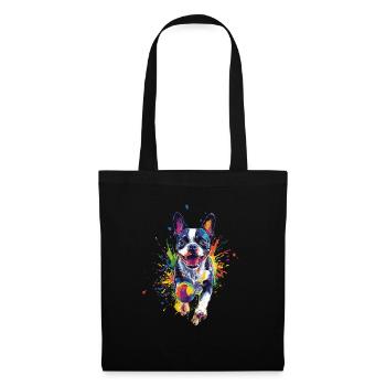 Boston Terrier - Stoffbeutel - Schwarz - Vorne