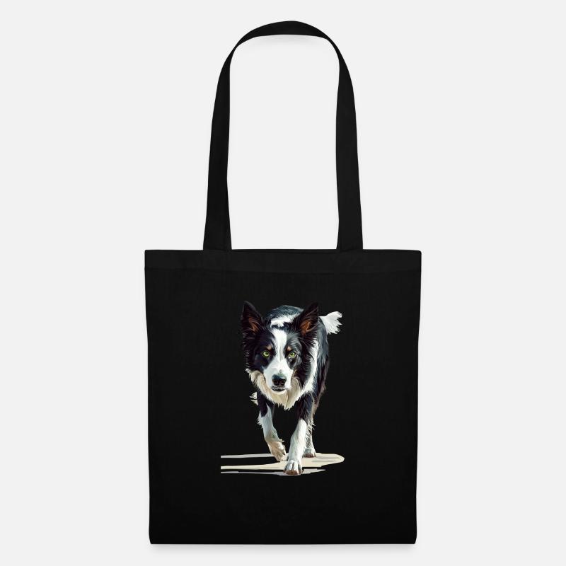 Border Collie - Stoffbeutel - Schwarz