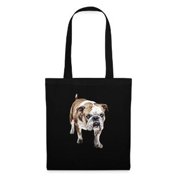 Bulldogge - Stoffbeutel - Schwarz - Vorne