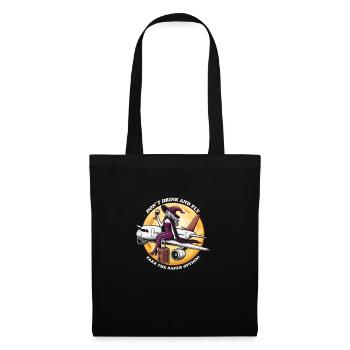 Travel and Halloween Theme with Witch and Wine - Tote Bag - black - Front