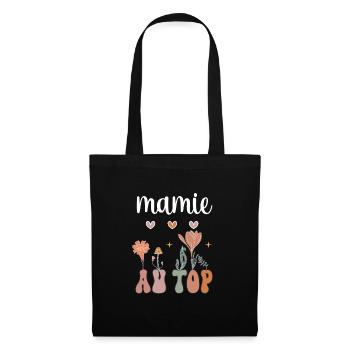 Granny at the top boho bohemian flowers gift granny - Tote Bag - black - Front