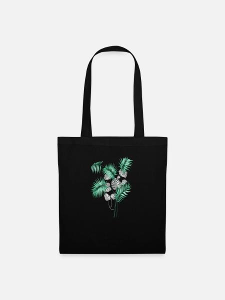 Tropical Leaves Design - Stoffbeutel - Schwarz