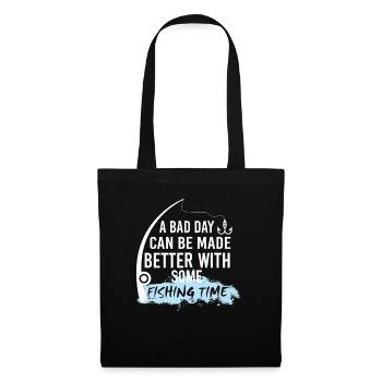 Passez une meilleure journée avec la pêche - Sac en tissu - noir - Devant