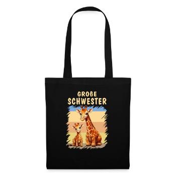 GIRAFES PSSSST JE VAIS ÊTRE GRANDE SŒUR - Sac en tissu - noir - Devant