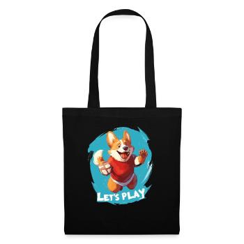 Joueur de rugby - Let’s Play - Corgy Corgi - Sac en tissu - noir - Devant