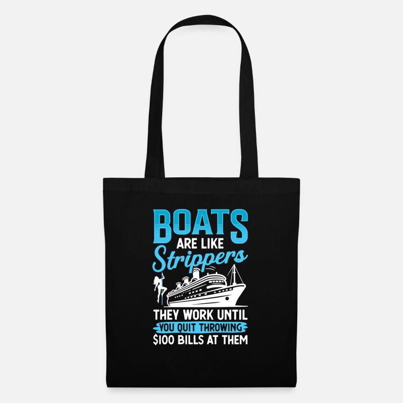 Humorvolles Boote und Unterhaltung Design - Stoffbeutel - Schwarz