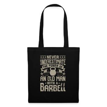 The strength of a man with a barbell - Tote Bag - black - Front