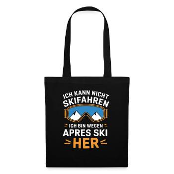 Kann Nicht Skifahren Bin Wegen Apres Ski Hier Herr - Stoffbeutel - Schwarz - Vorne