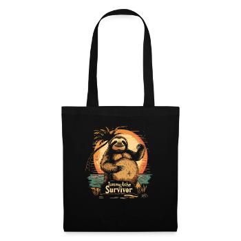 Funny Sloth Meme Stomach Ache - Tote Bag - black - Front