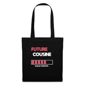 future cousine cadeau cousine - Sac en tissu - noir - Devant