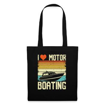 Conception rétro de conduite de bateau à moteur - Sac en tissu - noir - Devant
