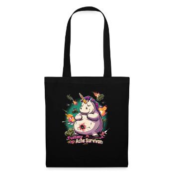 Funny Unicorn Meme Stomach Ache - Tote Bag - black - Front
