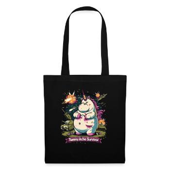 Drôle Licorne Mème Maux d’estomac - Sac en tissu - noir - Devant