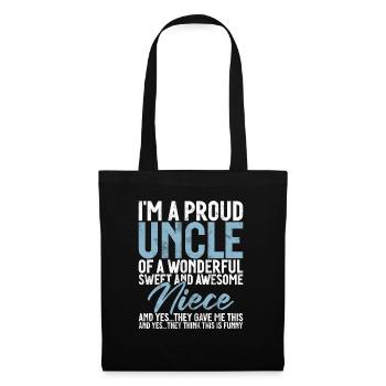 Best Uncle Proud Uncle Quote Humor - Tote Bag - black - Front