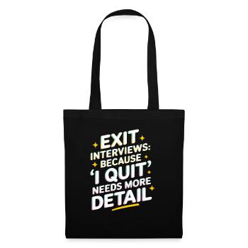 HR Manager Human Resource Employee Exit Interview - Tote Bag - black - Front