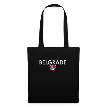 Belgrade Serbie Drapeau serbe Fier Serbe - Sac en tissu - noir - Devant