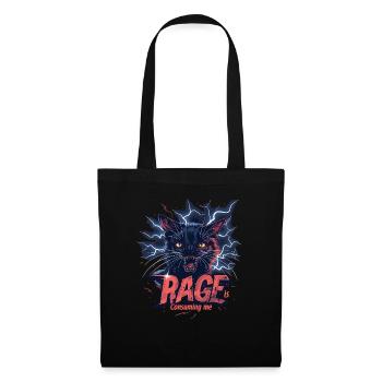 Cat Rage Consumes Me Humor Meme - Stoffbeutel - Schwarz - Vorne