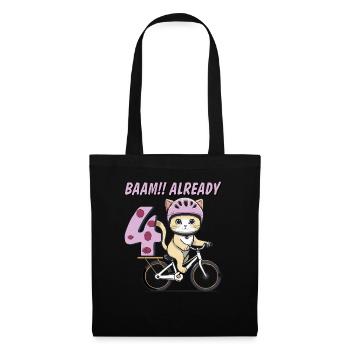VÉLO CHAT BAAM !! DÉJÀ QUATRE - Sac en tissu - noir - Devant