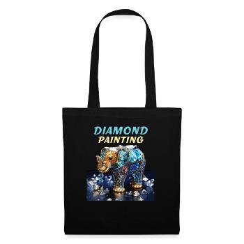 DIAMANTEN ELEFANT DIAMOND PAINTING - Stoffbeutel - Schwarz - Vorne