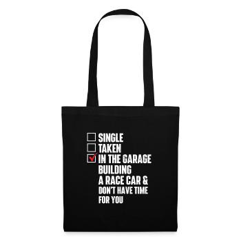 Single Taken In The Garage Building Race Car - Tote Bag - black - Front