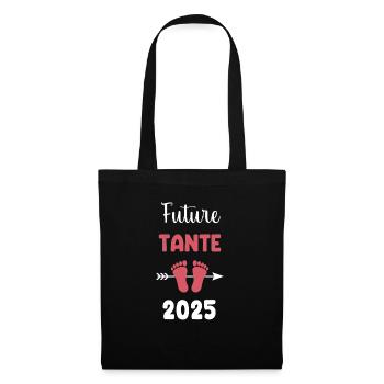 future tante 2025 annonce grossesse - Sac en tissu - noir - Devant