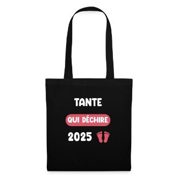 qui déchire 2025 tante annonce grossesse - Sac en tissu - noir - Devant