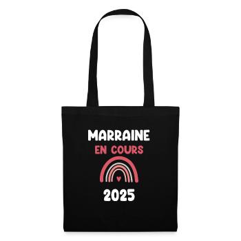 2025 marraine en cours annonce grossesse - Sac en tissu - noir - Devant