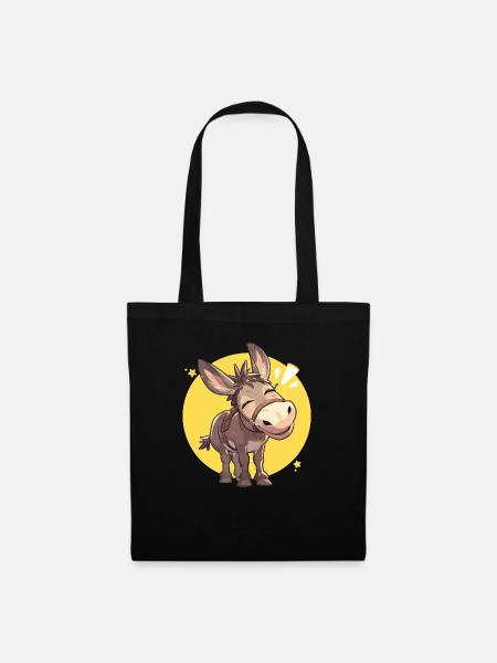 Donkey Esel - Stoffbeutel - Schwarz