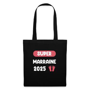 super 2025 marraine annonce grossesse - Sac en tissu - noir - Devant