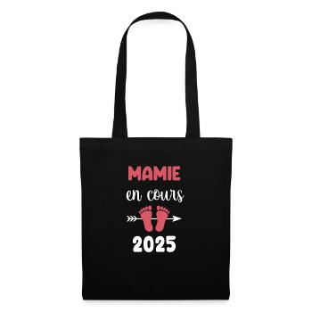 en cours mamie 2025 annonce grossesse - Sac en tissu - noir - Devant