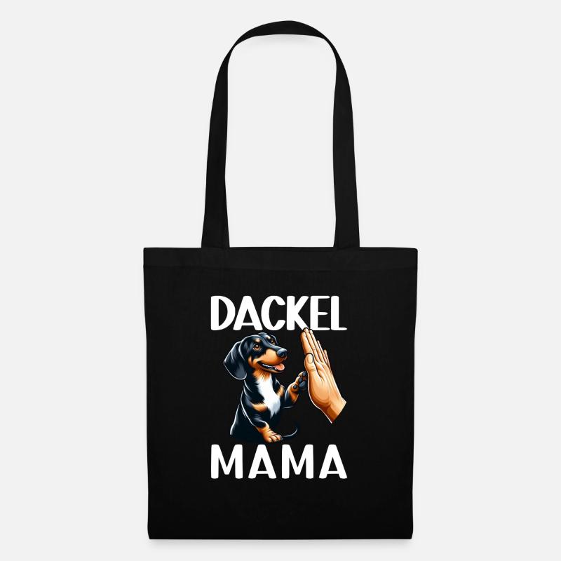 Dackel Mama Muttertag Mutterschaft Mama Elternteil - Stoffbeutel - Schwarz