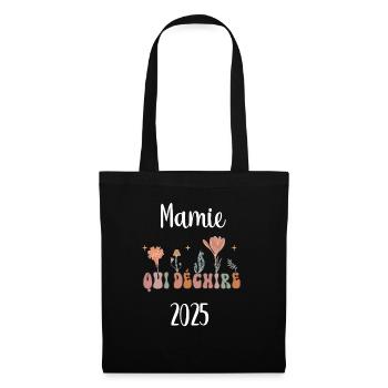 mamie 2025 qui déchire fleurs annonce grossesse - Sac en tissu - noir - Devant