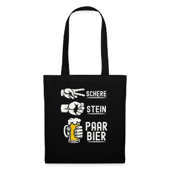 Scissors Stone Beer Couple Beer Lovers Beer Drinkers - Tote Bag - black - Front