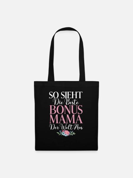 Bonus Mama Muttertag Mutterschaft Mama Elternteil - Stoffbeutel - Schwarz